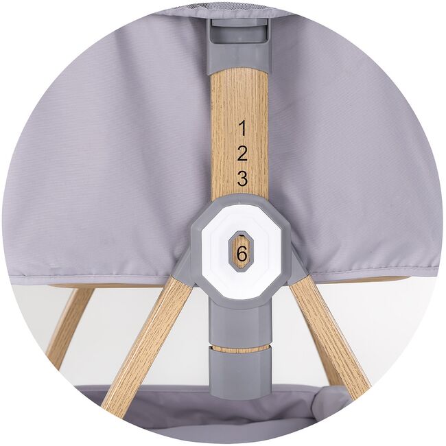 Patut co-sleeper Chipolino Charisma cu laterala culisanta platinum wood HUBKOSCA0262PL