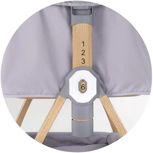Patut co-sleeper Chipolino Charisma cu laterala culisanta platinum wood HUBKOSCA0262PL