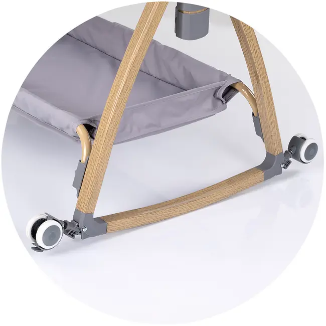 Patut co-sleeper Chipolino Charisma cu laterala culisanta platinum wood HUBKOSCA0262PL