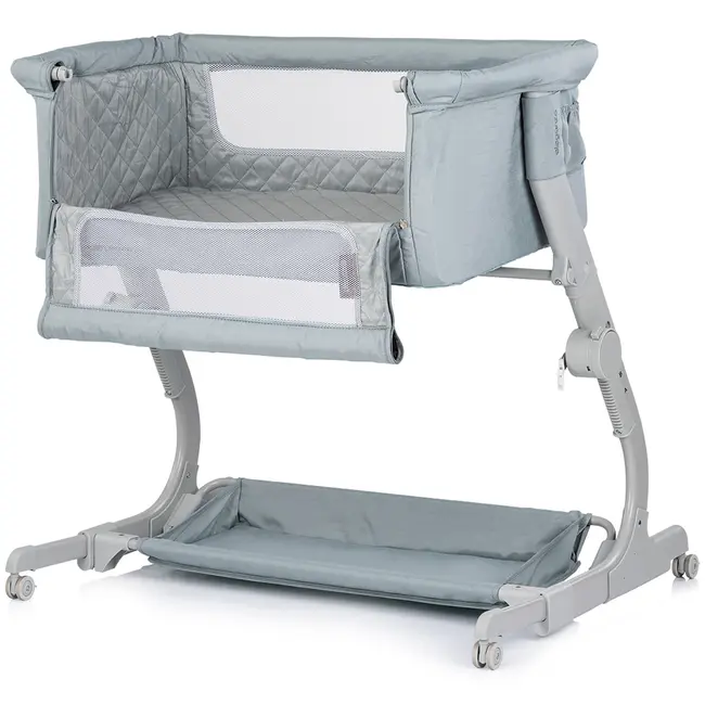 Patut co-sleeper Chipolino Eleganza cu laterala culisanta basil HUBKOSEL0253BA
