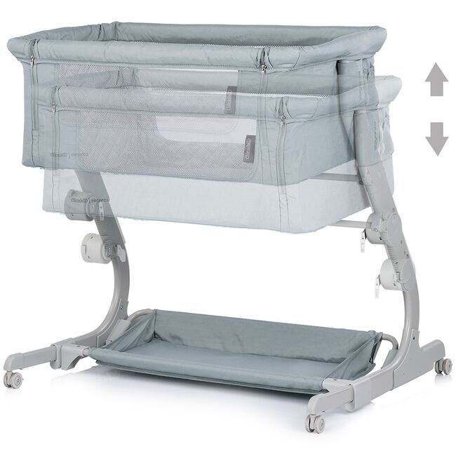 Patut co-sleeper Chipolino Eleganza cu laterala culisanta basil HUBKOSEL0253BA