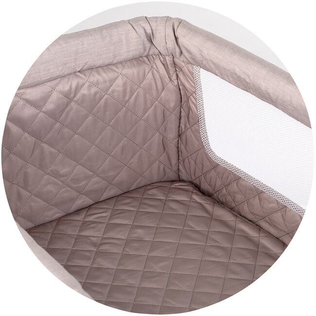 Patut co-sleeper Chipolino Eleganza cu laterala culisanta tiramisu HUBKOSEL0252TR