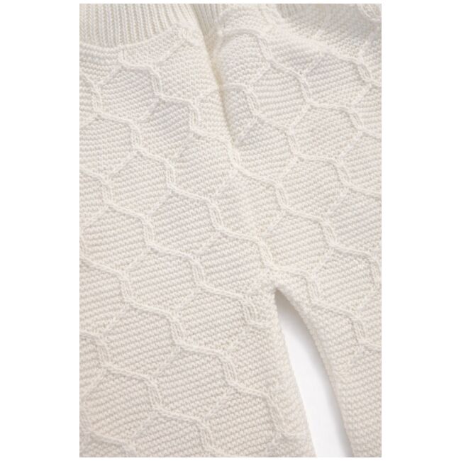 Set bebe tricotat 6 piese alb paturica vesta bluza pantaloni caciula botosei trpb0175