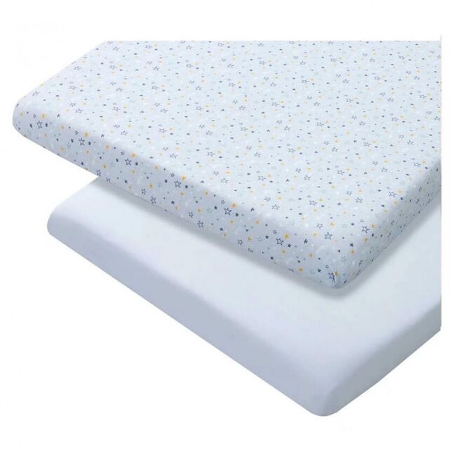 Set doua cearceafuri, blue, cu elastic 140 cm x 70 cm Clevamama 3366 SUPclvm_3366