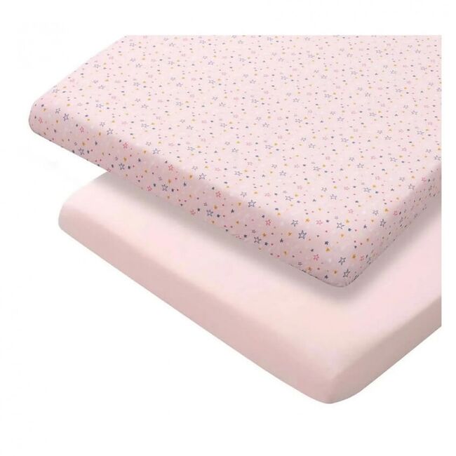 Set doua cearceafuri, roz, cu elastic 140 cm x 70 cm Clevamama 3365 SUPclvm_3365