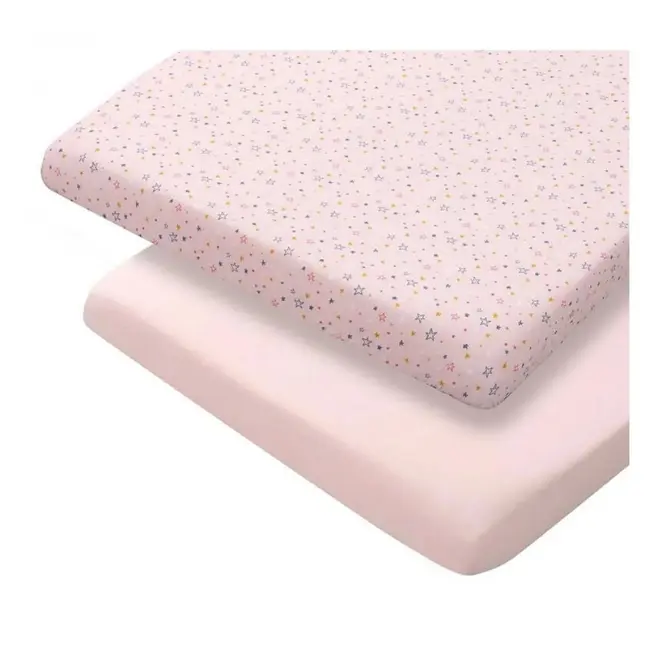 Set doua cearceafuri, roz, cu elastic 140 cm x 70 cm Clevamama 3365 SUPclvm_3365