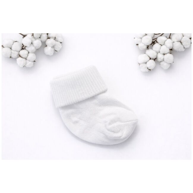 Set sosete bebelus 3 perechi bumbac alb roz nou nascut trpb0134