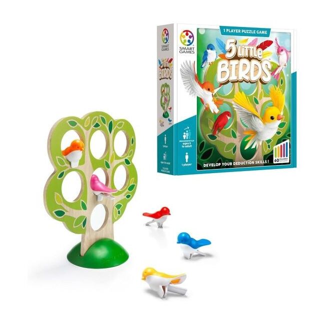 Smart games - 5 little birds, joc de logica cu 60 de provocari, 5+ ani, editie lb. romana - okesg039ro