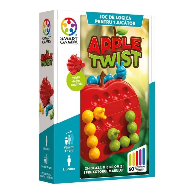 Smart games - apple twist, joc de logica cu 60 de provocari, 5+ ani, editie lb. romana - okesg445ro