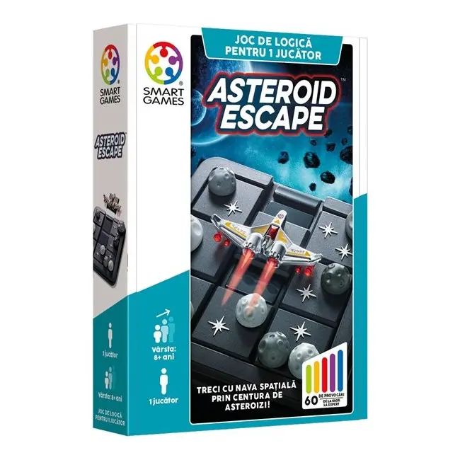Smart games - asteroid escape, joc de logica cu 60 de provocari, 8+ ani, editie lb. romana - okesg426ro