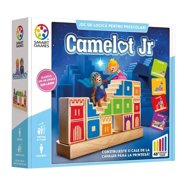 Smart games - camelot junior, joc de logica cu 48 de provocari, 4+ ani, editie lb. romana - okesg031ro