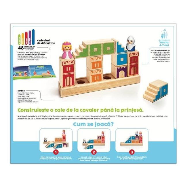 Smart games - camelot junior, joc de logica cu 48 de provocari, 4+ ani, editie lb. romana - okesg031ro