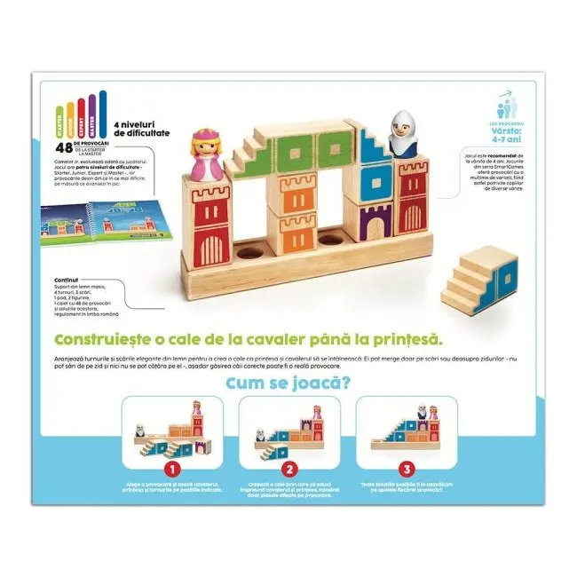 Smart games - camelot junior, joc de logica cu 48 de provocari, 4+ ani, editie lb. romana - okesg031ro