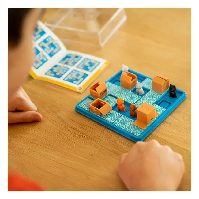 Smart games - cats and boxes, , joc de logica cu 60 de provocari, 7+ ani, editie lb. romana - okesg450ro