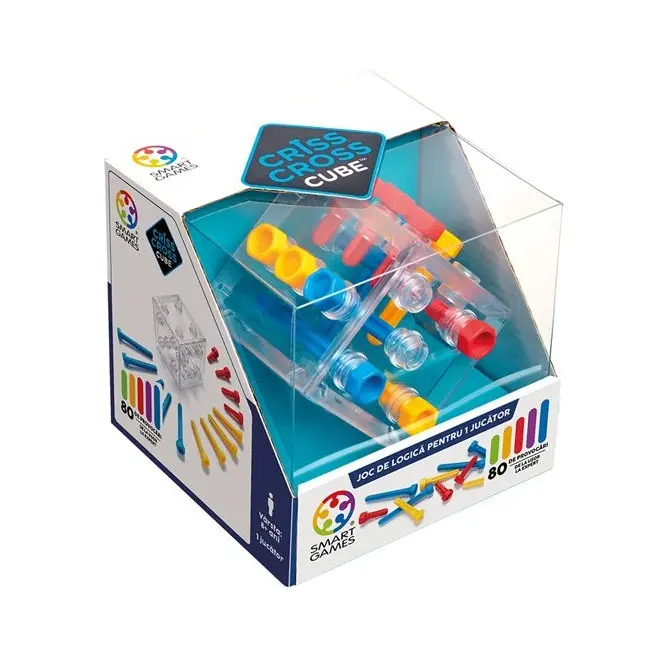 Smart games - criss cross cube, joc de logica cu 80 de provocari, 8+ ani, editie lb. romana - okesg415ro