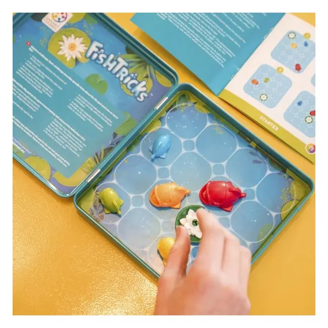 Smart games - fishtricks, joc de logica cu 48 de provocari, 5+ ani, editie internationala - okesgt2005