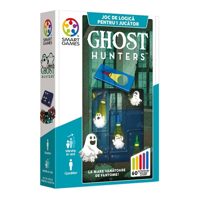 Smart games - ghost hunters, joc de logica cu 60 de provocari, 5+ ani, editie lb. romana - okesg433ro