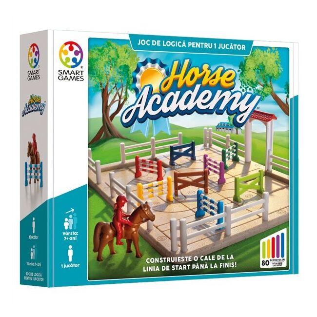 Smart games - horse academy, joc de logica cu 80 de provocari, 7+ ani, editie lb. romana - okesg097ro