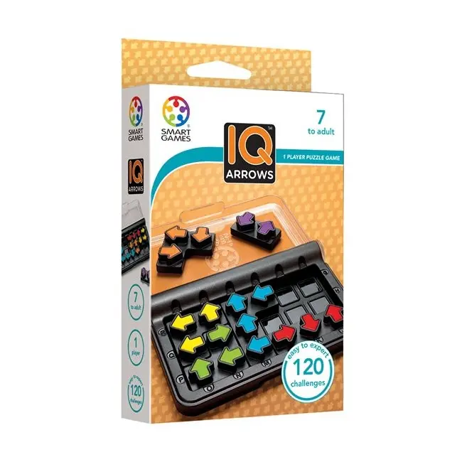 Smart games - iq arrow, joc de logica cu 120 de provocari, 7+ ani, editie internationala - okesg424
