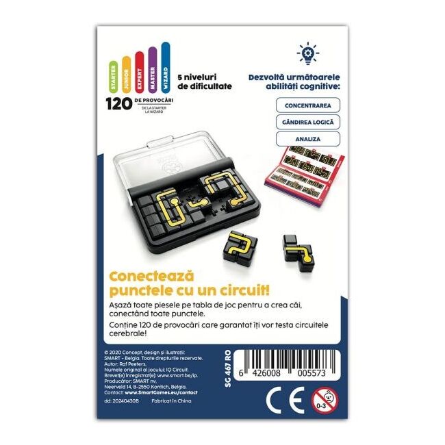 Smart games - iq circuit, joc de logica cu 120 de provocari, 8+ ani, editie lb. romana - okesg467ro