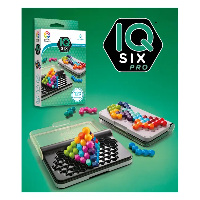 Smart games - iq six pro, joc de logica cu 120 de provocari, 8+ ani, editie lb. romana - okesg479ro