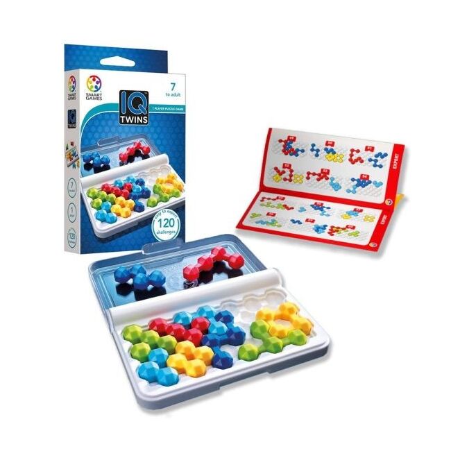 Smart games - iq twins, joc de logica cu 120 de provocari, 7+ ani, editie lb. romana - okesg306ro