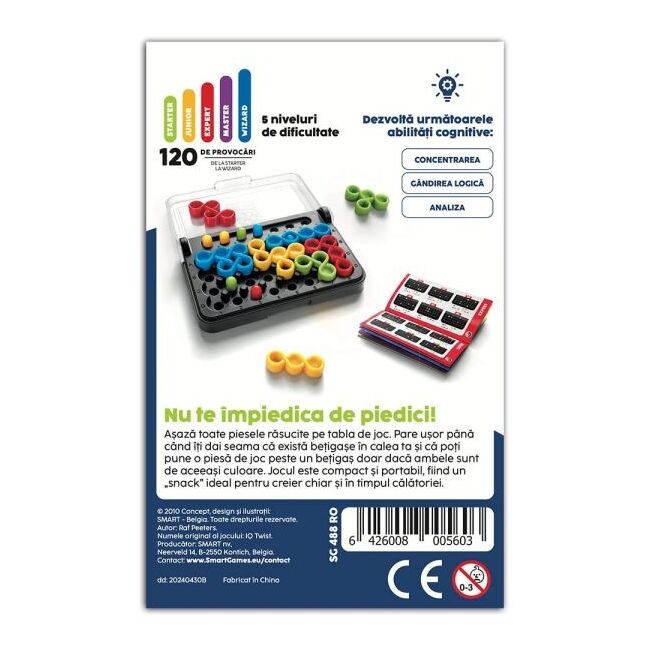 Smart games - iq twist, joc de logica cu 120 de provocari, 6+ ani, editie lb. romana - okesg488ro