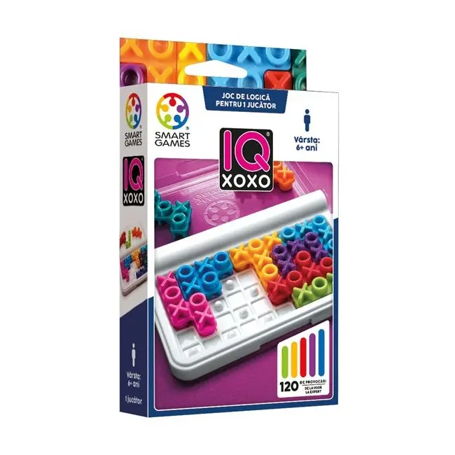 Smart games - iq xoxo, joc de logica cu 120 de provocari, 6+ ani, editie lb. romana - okesg444ro