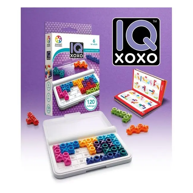 Smart games - iq xoxo, joc de logica cu 120 de provocari, 6+ ani, editie lb. romana - okesg444ro
