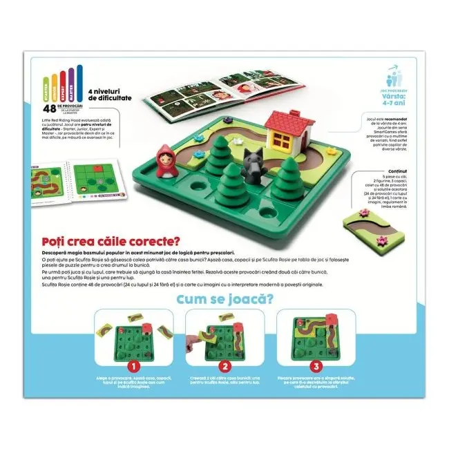 Smart games - little red riding hood - deluxe, joc de logica cu 48 de provocari, 4+ ani, editie lb. romana - okesg021ro