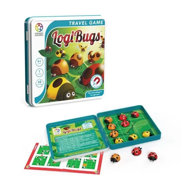 Smart games - logibugs, joc de logica cu 48 de provocari, 6+ ani, editie internationala - okesgt2004
