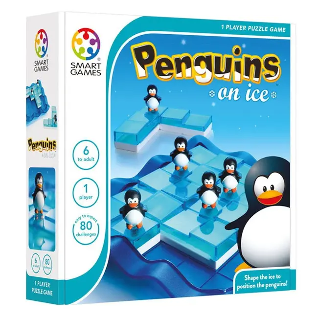 Smart games - penguins on ice, joc de logica cu 100 de provocari, 6+ ani, editie lb. romana - okesg155ro
