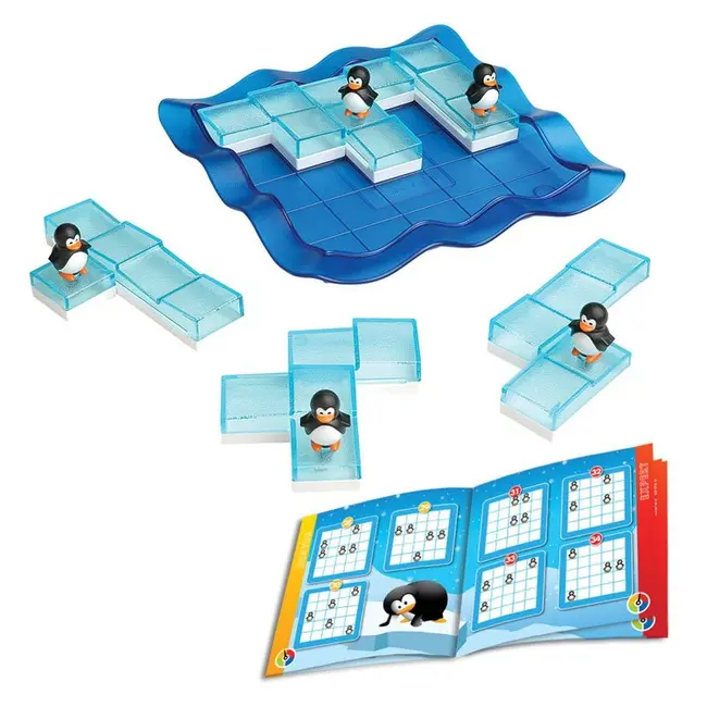 Smart games - penguins on ice, joc de logica cu 100 de provocari, 6+ ani, editie lb. romana - okesg155ro
