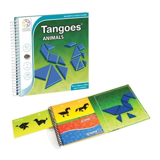 Smart games - tangoes animals, joc de logica cu 48 de provocari, 6+ ani, editie internationala - okesgt121-8