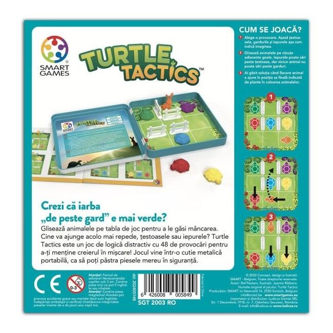 Smart games - turtle tactics, joc de logica cu 48 de provocari, 5+ ani, editie lb. romana - okesgt2003ro