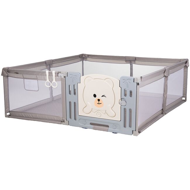 Tarc de joaca Chipolino Amico 200x180 cm cu usa beige HUBKOIAM0252BE