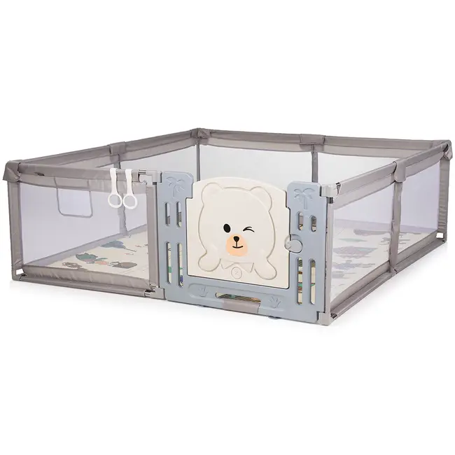 Tarc de joaca Chipolino Amico 200x180 cm cu usa beige HUBKOIAM0252BE