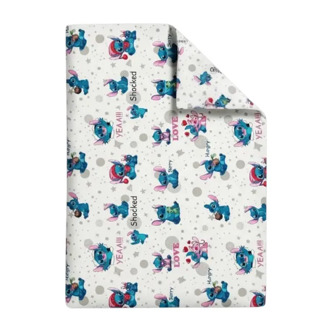 Lenjerie bumbac ranforce Angel&Stitch pentru pat de 2 persoane compatibila cu saltea 200x160 cm ASC6427968007959