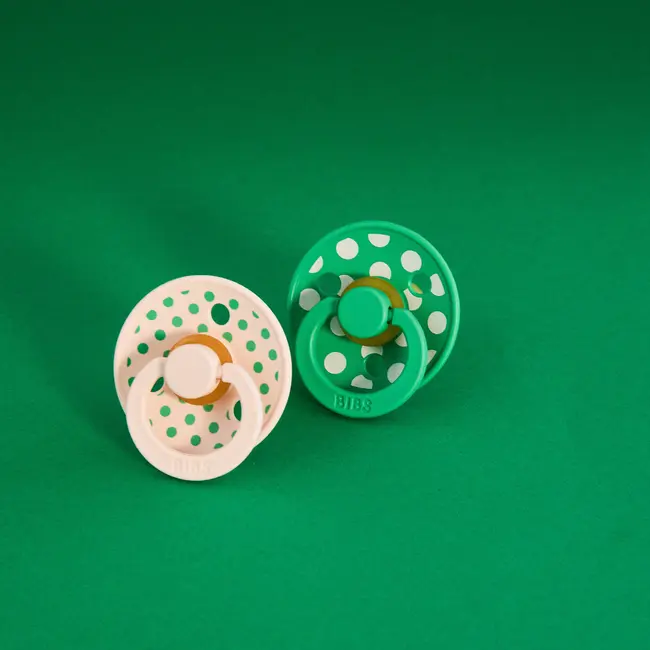 Bibs - set 2 suzete colour studio collection polka dots, tetina rotunda, 6 luni+-petal/cactus bbb12034106