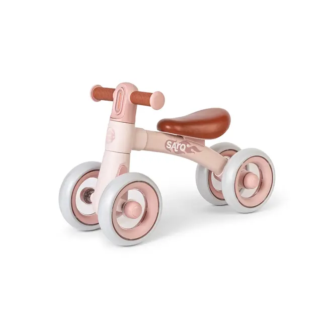 Bicicleta De Echilibru Saro , &oelig;ride Free,   Pink, Fara Pedale, Cu 4 Roti Pentru Stabilitate (2 Fata + 2 Spate), Lumina Frontala, 12+ Luni, Max 25 Kg Pjb89001