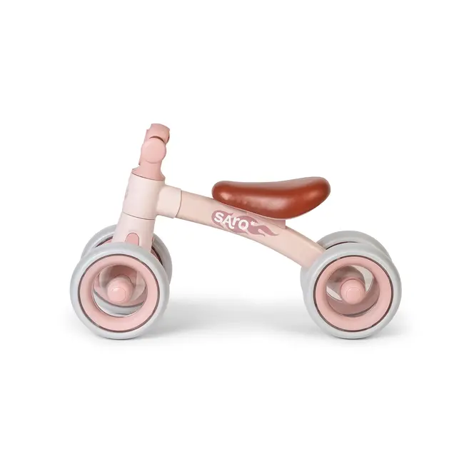 Bicicleta De Echilibru Saro , &oelig;ride Free,   Pink, Fara Pedale, Cu 4 Roti Pentru Stabilitate (2 Fata + 2 Spate), Lumina Frontala, 12+ Luni, Max 25 Kg Pjb89001