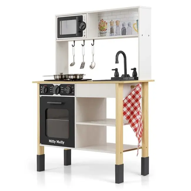 Bucatarie din lemn Astrid Black – Milly Mally, 3 ani+