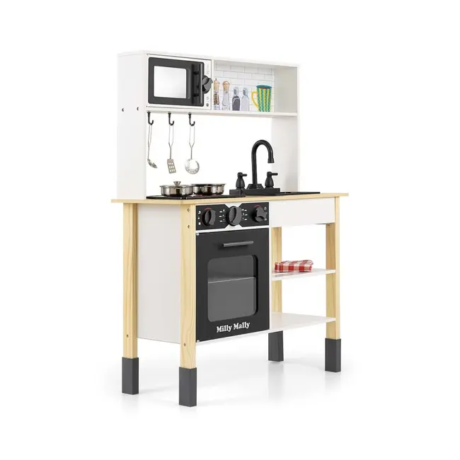 Bucatarie din lemn Astrid Black – Milly Mally, 3 ani+