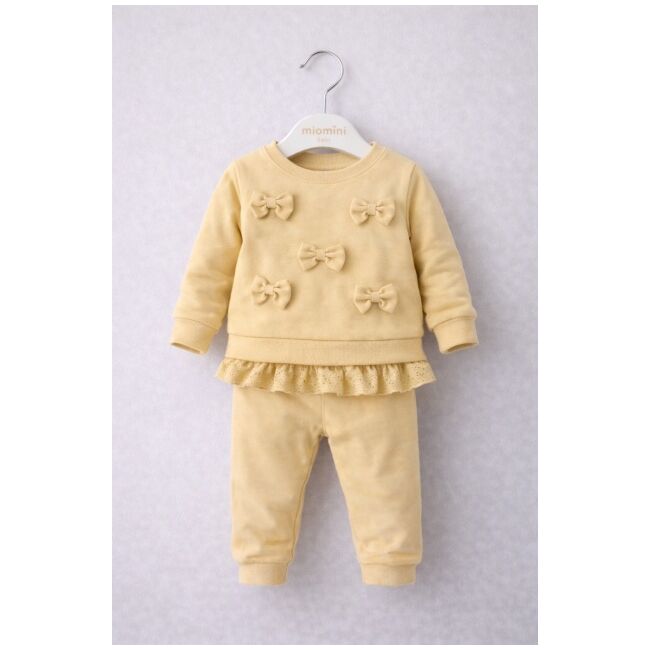 Set 2 piese bymurat cu funde decorative si dantela, costum confortabil pentru fetite bs10148-1-26