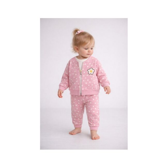 Set 3 piese my bella cu hanorac si pantaloni cu buline, tinuta confortabila pentru fetite bp2599333-1-33