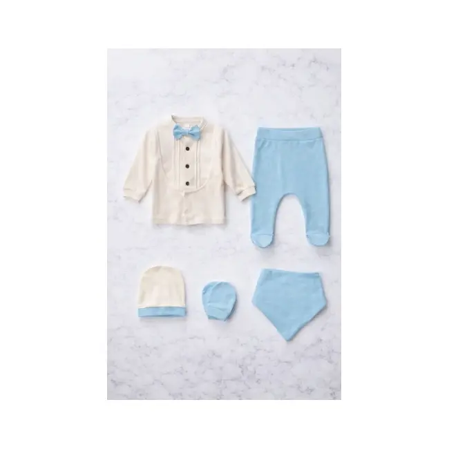 Set papion cu nasturi serde baby 0-3 luni &ndash; bumbac moale pentru bebeluși bma2035-25