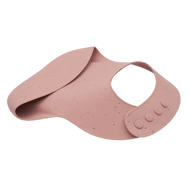 Baveta din silicon cu buzunar colector pentru hranire, Platinum Blush