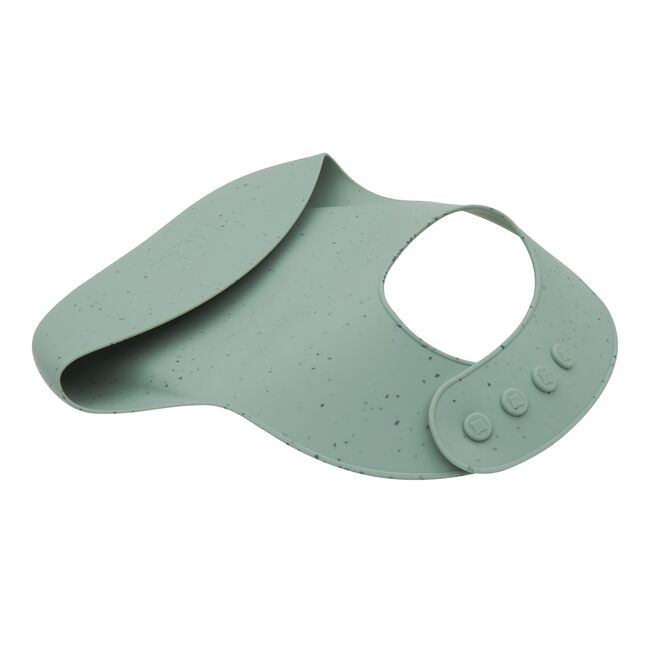 Baveta din silicon cu buzunar colector pentru hranire, Platinum Sage Green