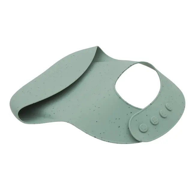 Baveta din silicon cu buzunar colector pentru hranire, Platinum Sage Green