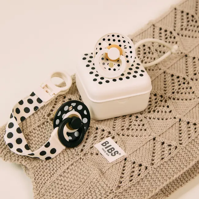 Bibs - cutie multifunctionala pentru depozitare suzete, studio collection polka dots, ivory black bbb420034216